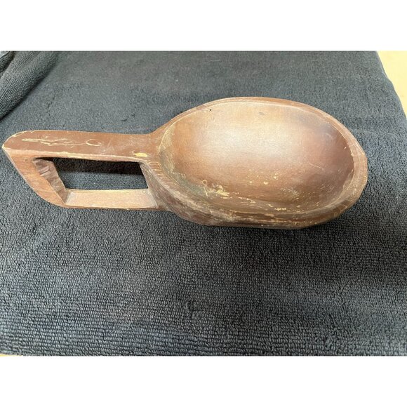 Handcrafted Vintage Wooden Scoop With Handle Primitive Farmhouse - Picture 1 of 7